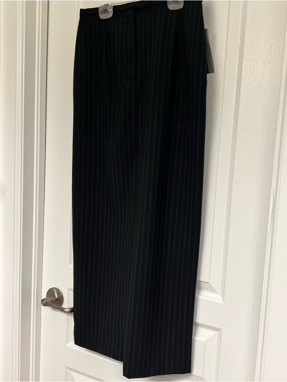 Amanda Smith Long Black Pinstripe Pencil Skirt